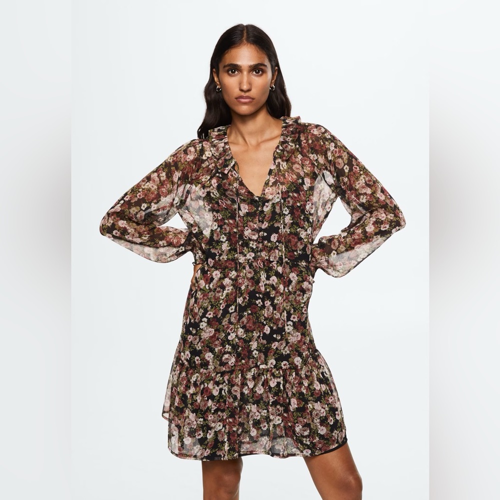 Mango Chiffon Dress w/ slip